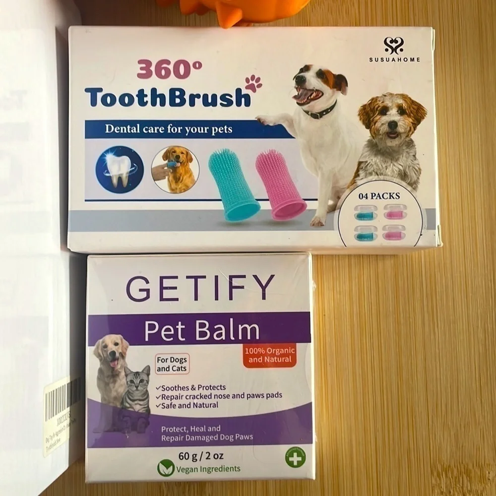 Brand New Dog Bundle of Teeth Cleaning Chew Toy, Toothbrushes, Nose & Paw Balm
